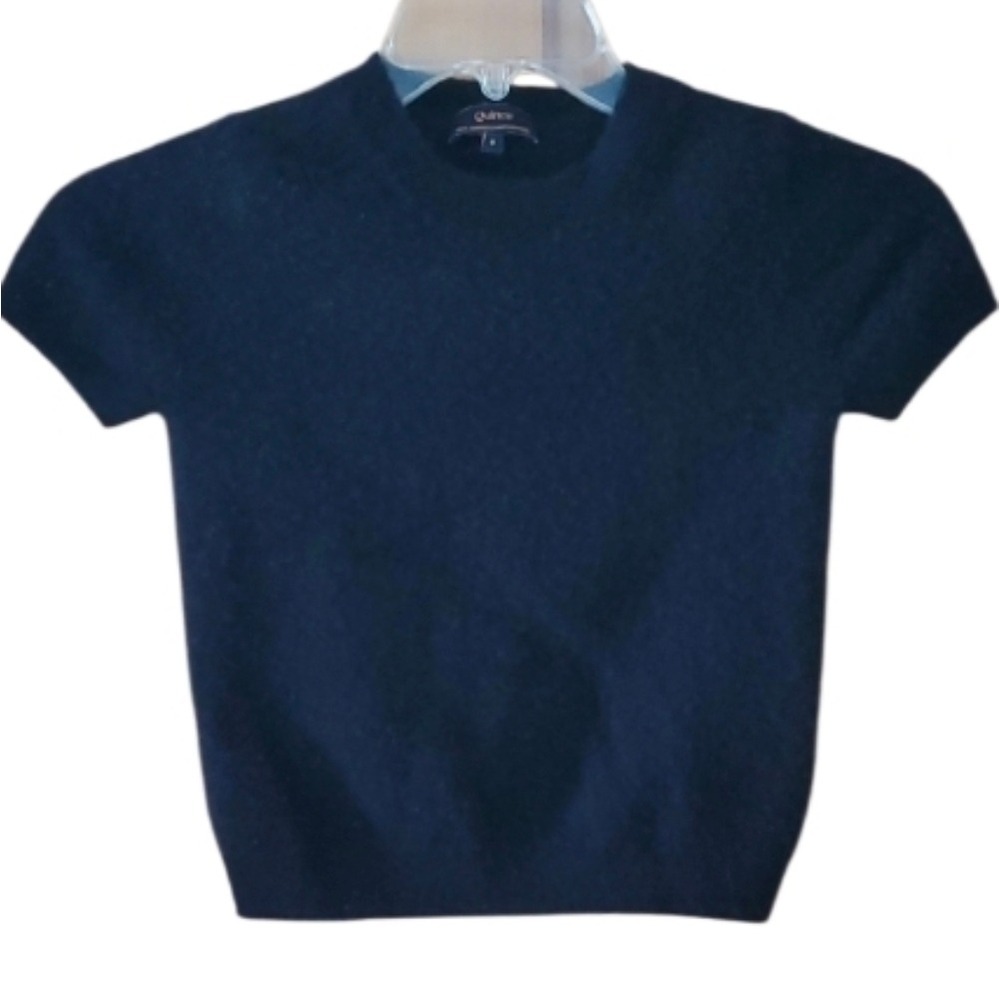 Mongolian Cashmere Quince black Short-Sleeve Crewneck Sweater